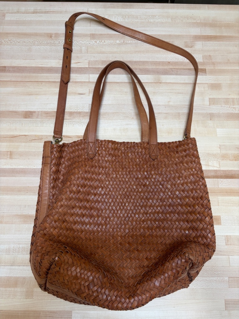 Woven Leather Crossbody Bag